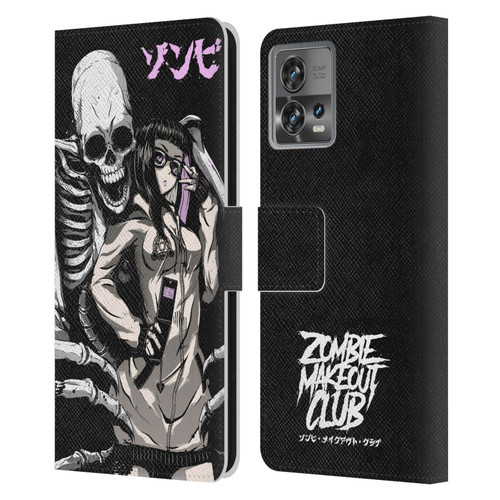 Zombie Makeout Club Art Stop Drop Selfie Leather Book Wallet Case Cover For Motorola Moto Edge 30 Fusion
