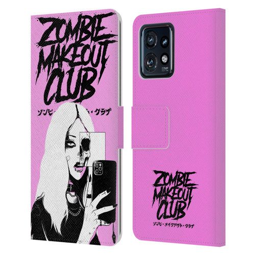 Zombie Makeout Club Art Selfie Skull Leather Book Wallet Case Cover For Motorola Moto Edge 40 Pro/Plus 2023