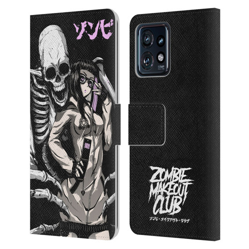 Zombie Makeout Club Art Stop Drop Selfie Leather Book Wallet Case Cover For Motorola Moto Edge 40 Pro