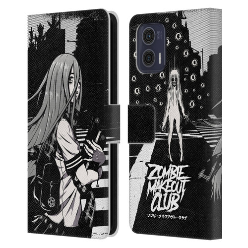 Zombie Makeout Club Art They Are Watching Leather Book Wallet Case Cover For Motorola Moto G73 5G