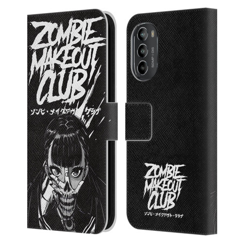 Zombie Makeout Club Art Face Off Leather Book Wallet Case Cover For Motorola Moto G82 5G