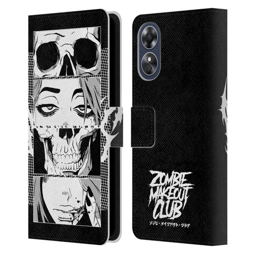 Zombie Makeout Club Art Skull Collage Leather Book Wallet Case Cover For OPPO A17