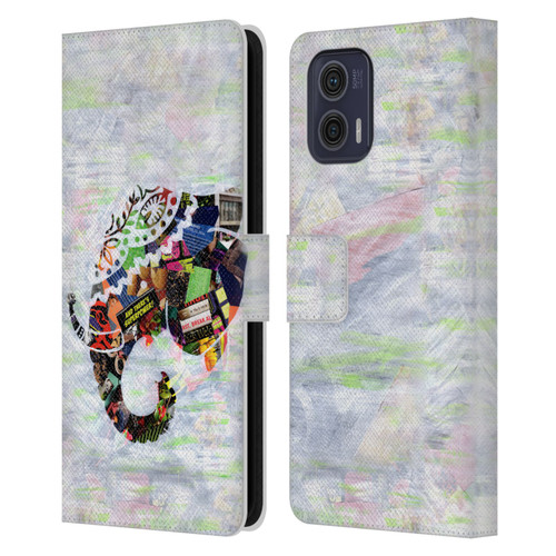 Artpoptart Animals Elephant Leather Book Wallet Case Cover For Motorola Moto G73 5G