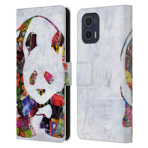 Artpoptart Animals Panda Leather Book Wallet Case Cover For Motorola Moto G73 5G