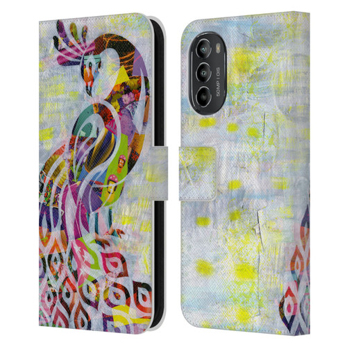 Artpoptart Animals Peacock Leather Book Wallet Case Cover For Motorola Moto G82 5G