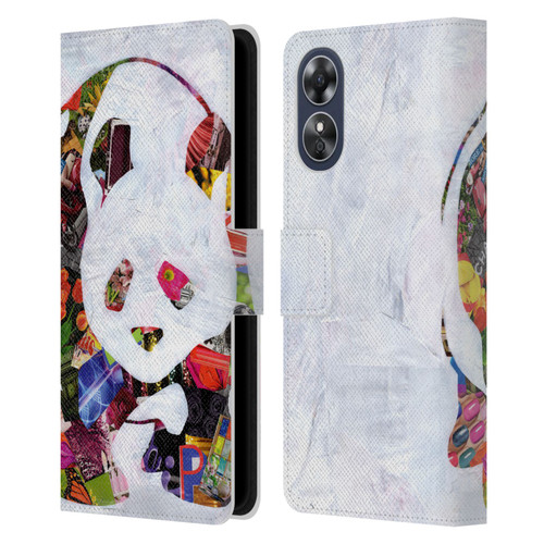 Artpoptart Animals Panda Leather Book Wallet Case Cover For OPPO A17