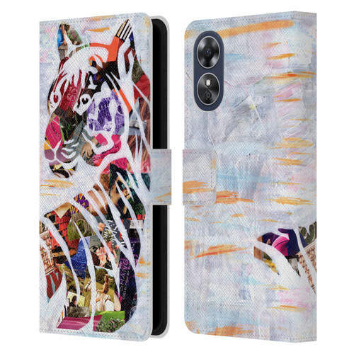Artpoptart Animals Tiger Leather Book Wallet Case Cover For OPPO A17