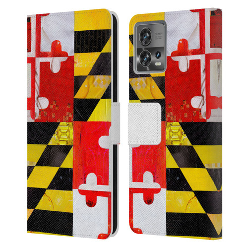 Artpoptart Flags Maryland Leather Book Wallet Case Cover For Motorola Moto Edge 30 Fusion