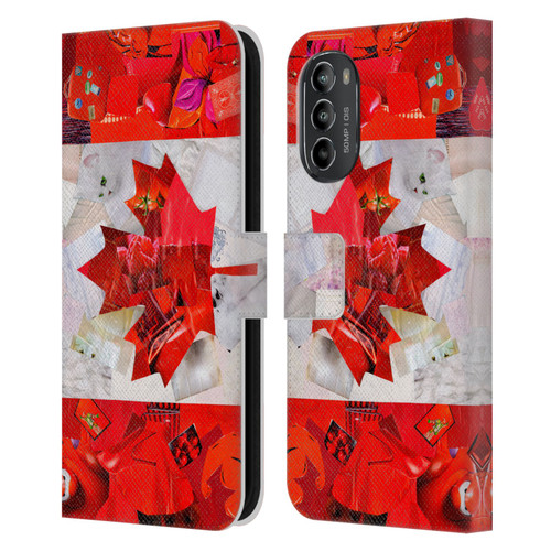 Artpoptart Flags Canada Leather Book Wallet Case Cover For Motorola Moto G82 5G