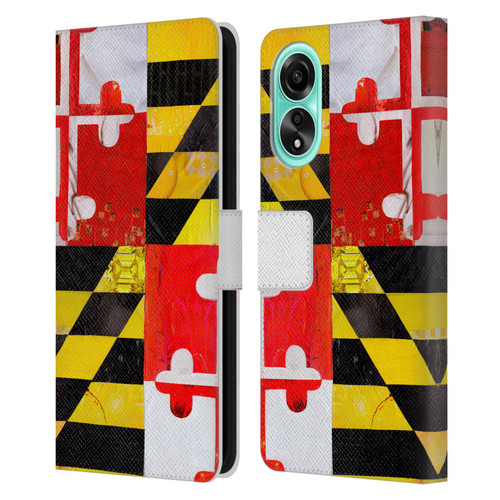 Artpoptart Flags Maryland Leather Book Wallet Case Cover For OPPO A78 4G