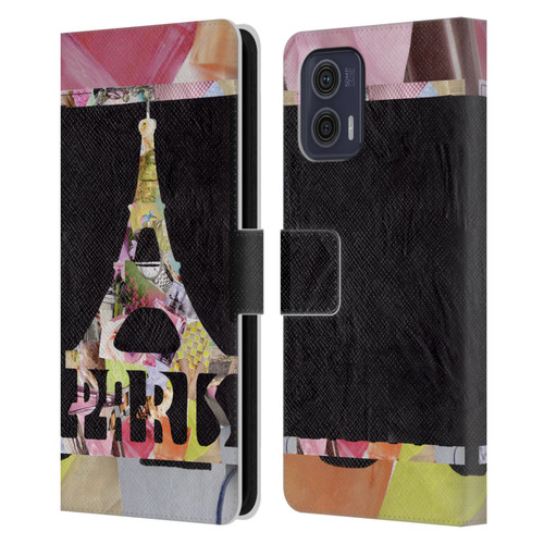 Artpoptart Travel Paris Leather Book Wallet Case Cover For Motorola Moto G73 5G