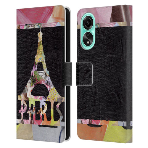Artpoptart Travel Paris Leather Book Wallet Case Cover For OPPO A78 4G