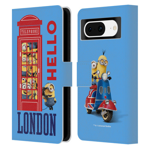 Minions Minion British Invasion Telephone Booth Leather Book Wallet Case Cover For Google Pixel 8