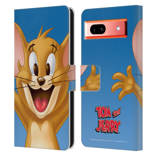 Tom and Jerry Full Face Jerry Leather Book Wallet Case Cover For Google Pixel 7a