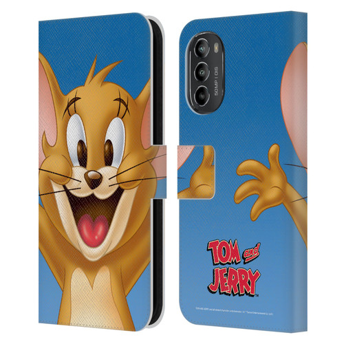 Tom and Jerry Full Face Jerry Leather Book Wallet Case Cover For Motorola Moto G82 5G