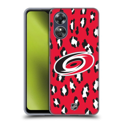 NHL Carolina Hurricanes Leopard Patten Soft Gel Case for OPPO A17