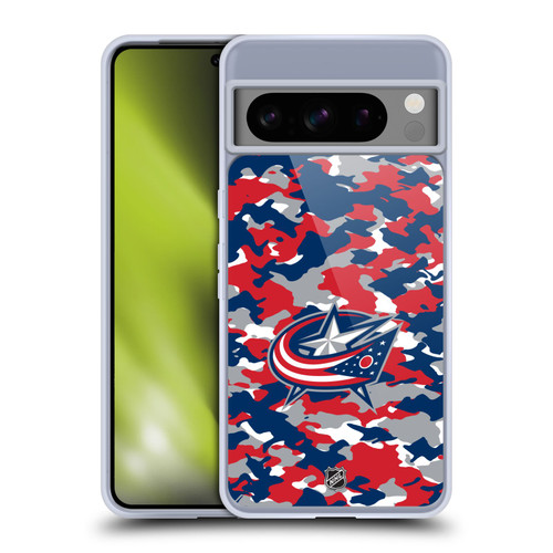 NHL Columbus Blue Jackets Camouflage Soft Gel Case for Google Pixel 8 Pro