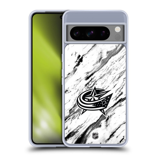 NHL Columbus Blue Jackets Marble Soft Gel Case for Google Pixel 8 Pro