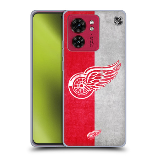 NHL Detroit Red Wings Half Distressed Soft Gel Case for Motorola Moto Edge 40