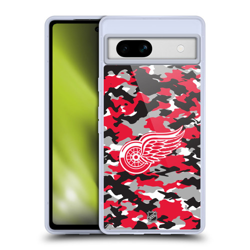 NHL Detroit Red Wings Camouflage Soft Gel Case for Google Pixel 7a