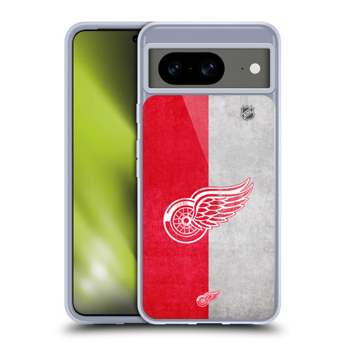 NHL Detroit Red Wings Half Distressed Soft Gel Case for Google Pixel 8