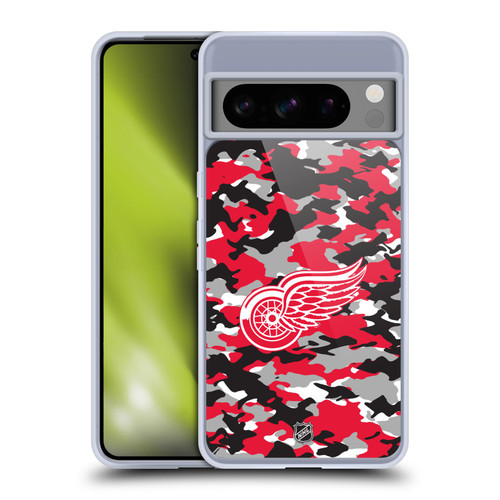 NHL Detroit Red Wings Camouflage Soft Gel Case for Google Pixel 8 Pro