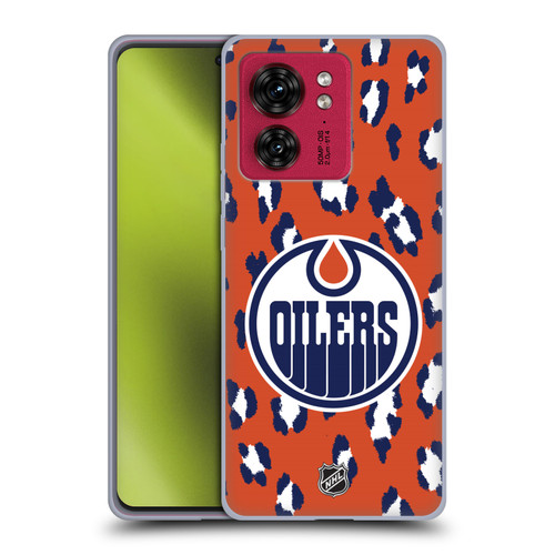 NHL Edmonton Oilers Leopard Patten Soft Gel Case for Motorola Moto Edge 40