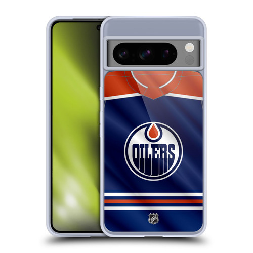 NHL Edmonton Oilers Jersey Soft Gel Case for Google Pixel 8 Pro