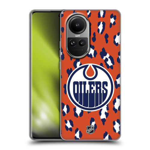 NHL Edmonton Oilers Leopard Pattern Soft Gel Case for OPPO Reno10 5G / Reno10 Pro 5G