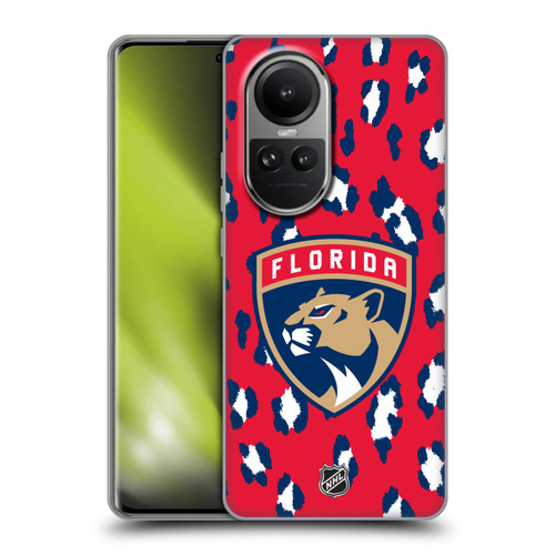 NHL Florida Panthers Leopard Pattern Soft Gel Case for OPPO Reno10 5G / Reno10 Pro 5G
