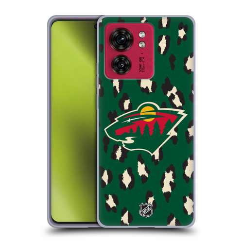 NHL Minnesota Wild Leopard Patten Soft Gel Case for Motorola Moto Edge 40
