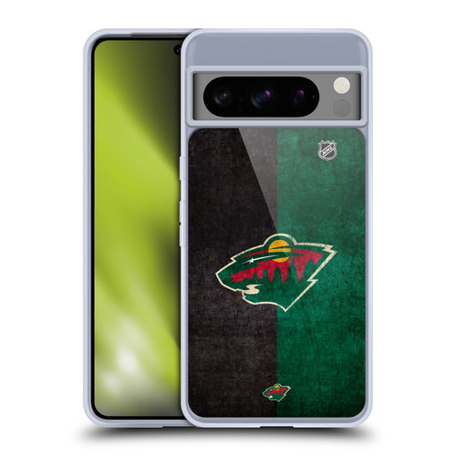 NHL Minnesota Wild Half Distressed Soft Gel Case for Google Pixel 8 Pro