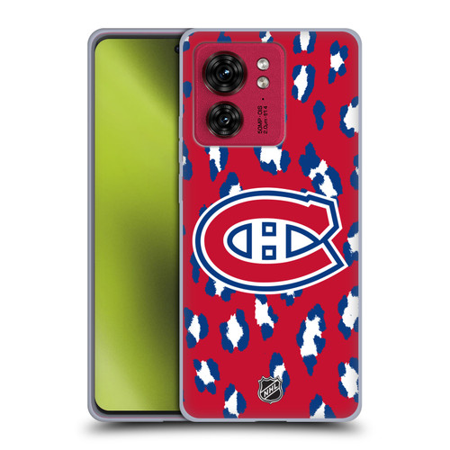 NHL Montreal Canadiens Leopard Patten Soft Gel Case for Motorola Moto Edge 40