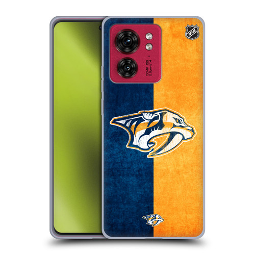 NHL Nashville Predators Half Distressed Soft Gel Case for Motorola Moto Edge 40