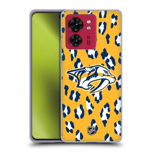 NHL Nashville Predators Leopard Patten Soft Gel Case for Motorola Moto Edge 40