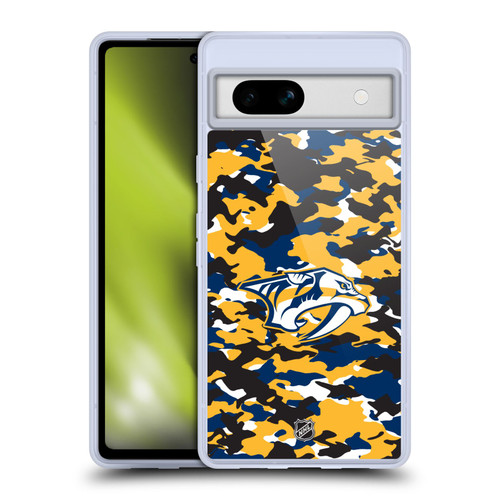 NHL Nashville Predators Camouflage Soft Gel Case for Google Pixel 7a