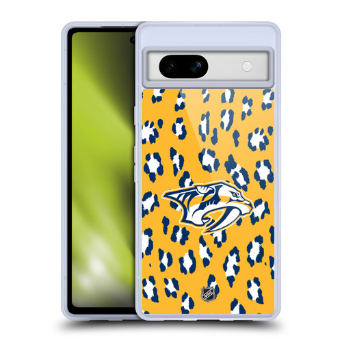 NHL Nashville Predators Leopard Patten Soft Gel Case for Google Pixel 7a