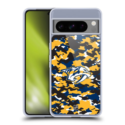 NHL Nashville Predators Camouflage Soft Gel Case for Google Pixel 8 Pro