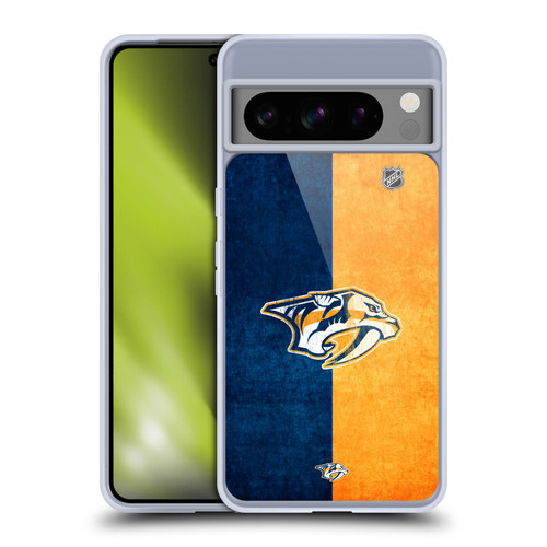 NHL Nashville Predators Half Distressed Soft Gel Case for Google Pixel 8 Pro