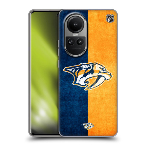 NHL Nashville Predators Half Distressed Soft Gel Case for OPPO Reno10 5G / Reno10 Pro 5G