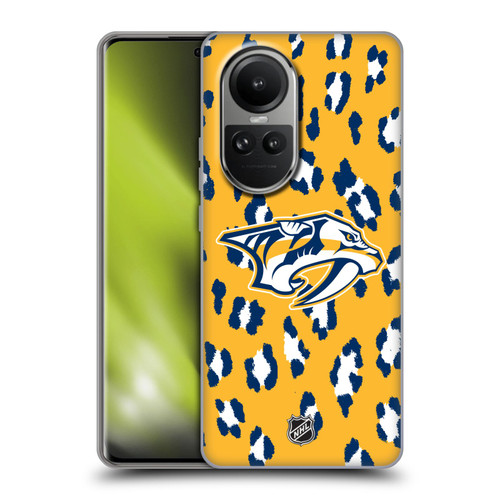 NHL Nashville Predators Leopard Pattern Soft Gel Case for OPPO Reno10 5G / Reno10 Pro 5G