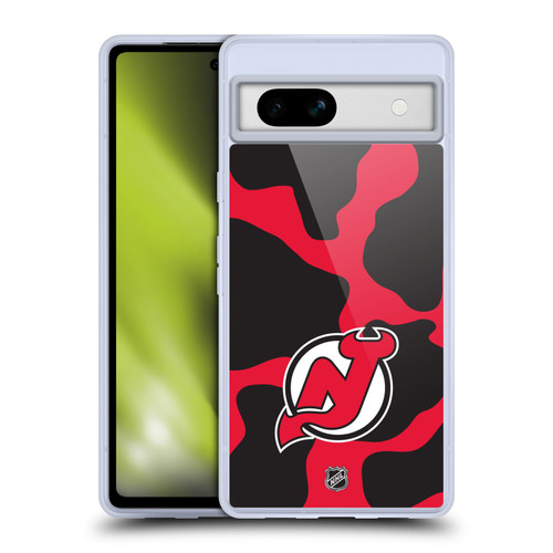 NHL New Jersey Devils Cow Pattern Soft Gel Case for Google Pixel 7a