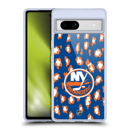 NHL New York Islanders Leopard Patten Soft Gel Case for Google Pixel 7a