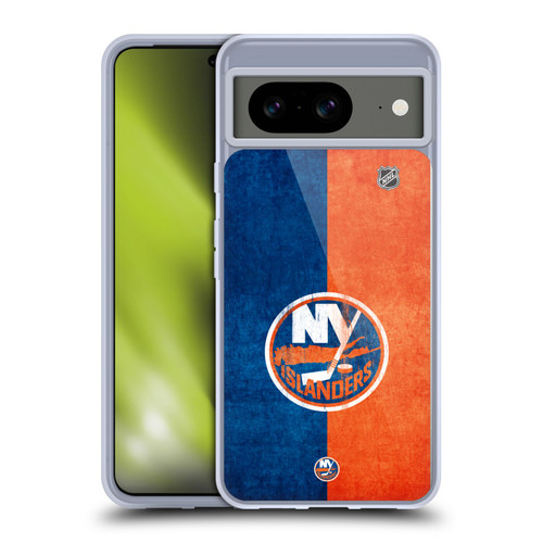 NHL New York Islanders Half Distressed Soft Gel Case for Google Pixel 8
