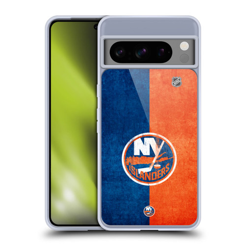 NHL New York Islanders Half Distressed Soft Gel Case for Google Pixel 8 Pro