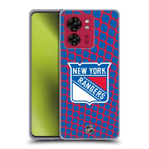 NHL New York Rangers Net Pattern Soft Gel Case for Motorola Moto Edge 40