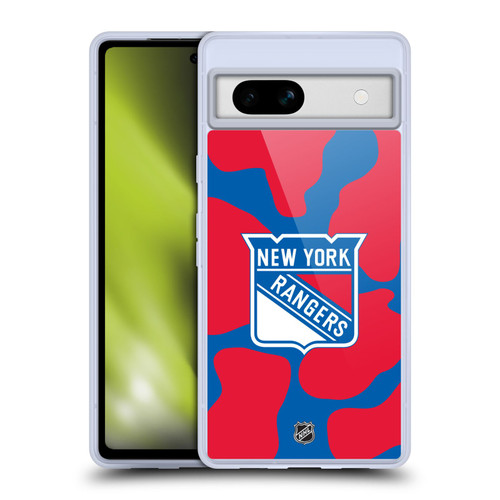 NHL New York Rangers Cow Pattern Soft Gel Case for Google Pixel 7a