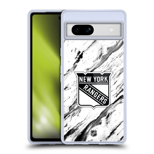 NHL New York Rangers Marble Soft Gel Case for Google Pixel 7a