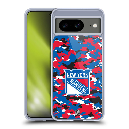 NHL New York Rangers Camouflage Soft Gel Case for Google Pixel 8