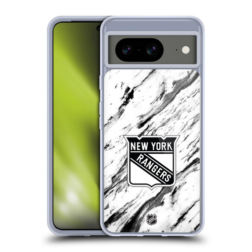 NHL New York Rangers Marble Soft Gel Case for Google Pixel 8